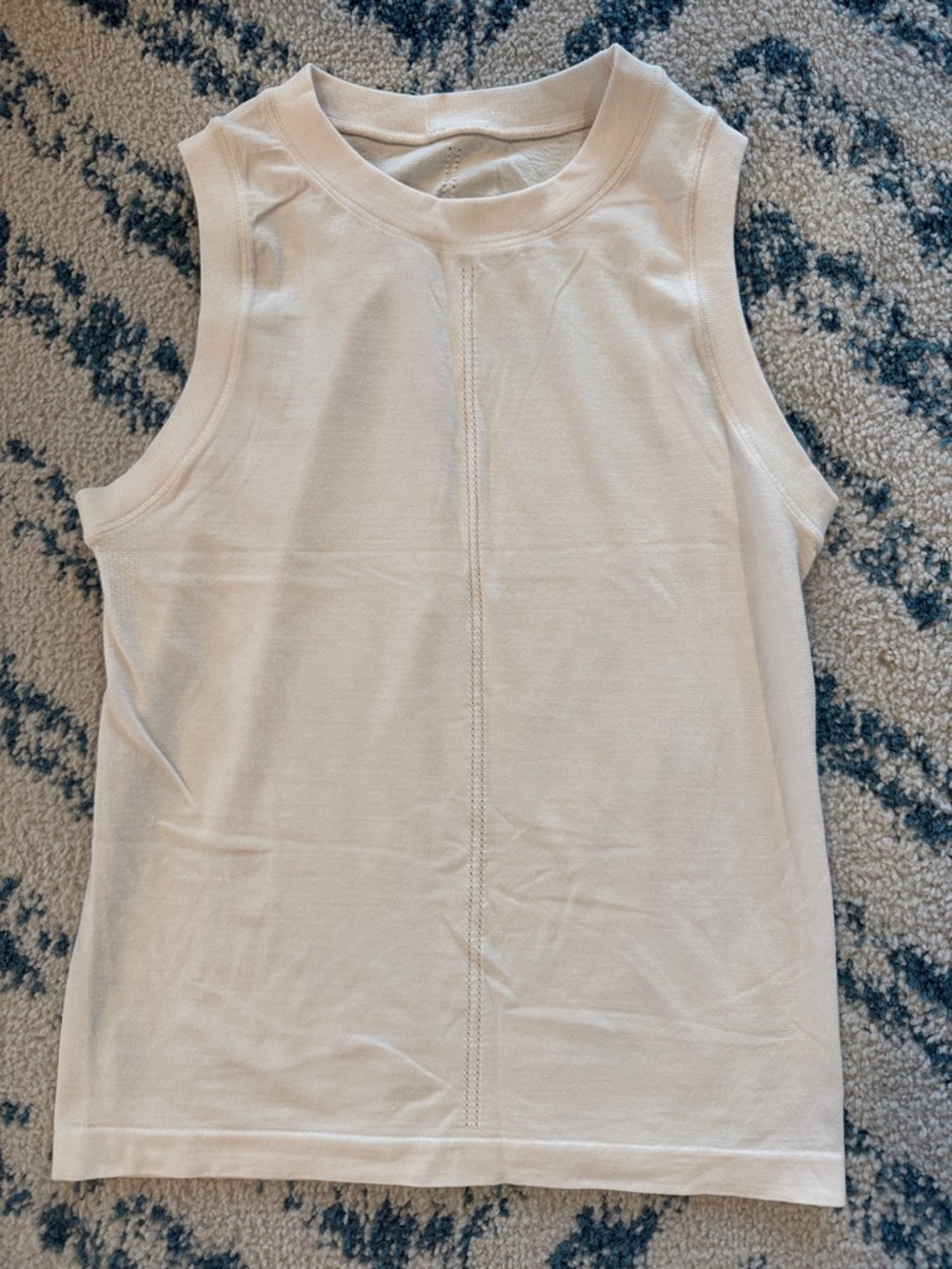 ATHLETA Sleeveless Ribbed Tank Top in Off-White